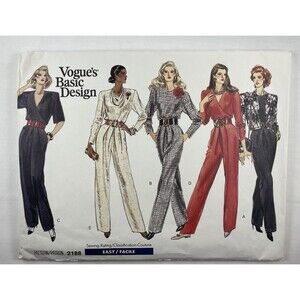Easy Sewing Pattern Vogue 2188 Jumpsuit Pattern Crop Jacket 8 10 12 Uncut